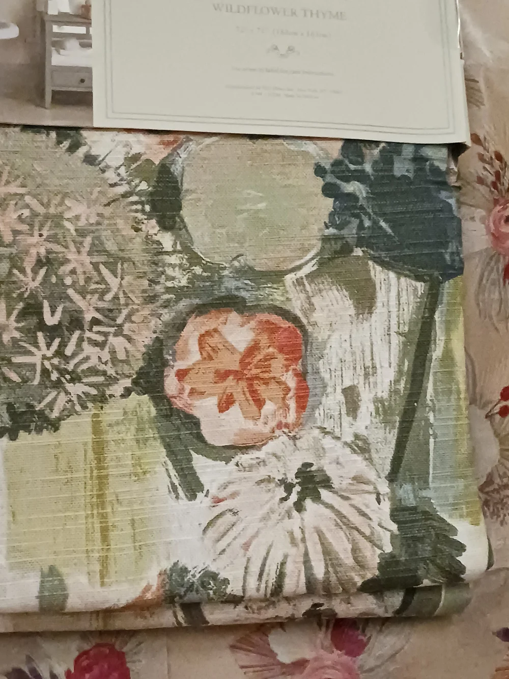 Market Street Bath Wildflower Thyme Shower Curtain 100% Cotton